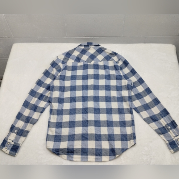 Lucy brand Saturday stretch plaid flannel shirt men's size medium bnwt - Picture 13 of 14